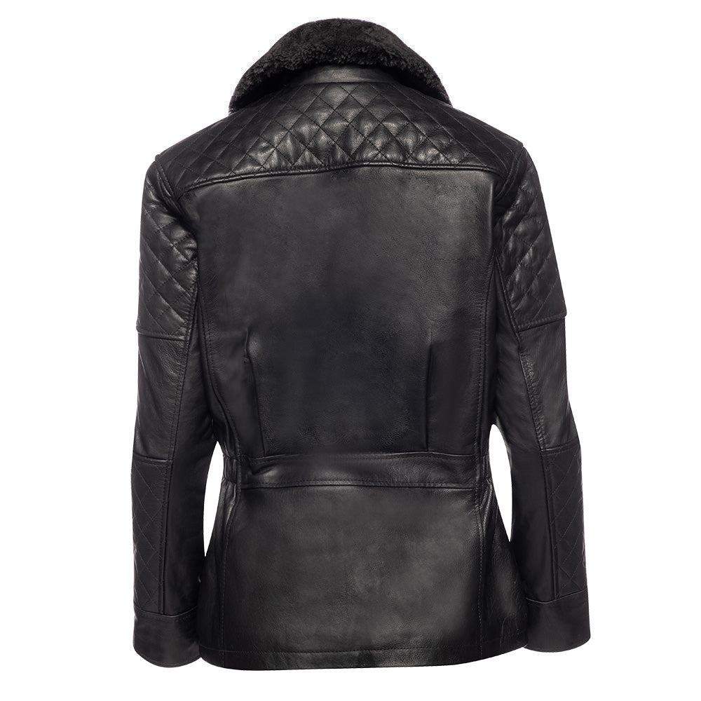 Sable Aviator Style Jacket With Shearling Collar - Image 2