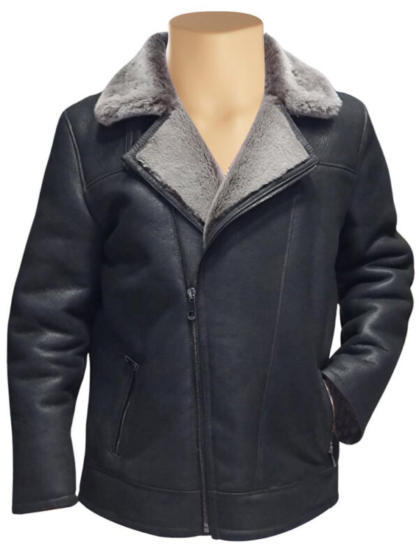 Drake's Black Shearling Car coat