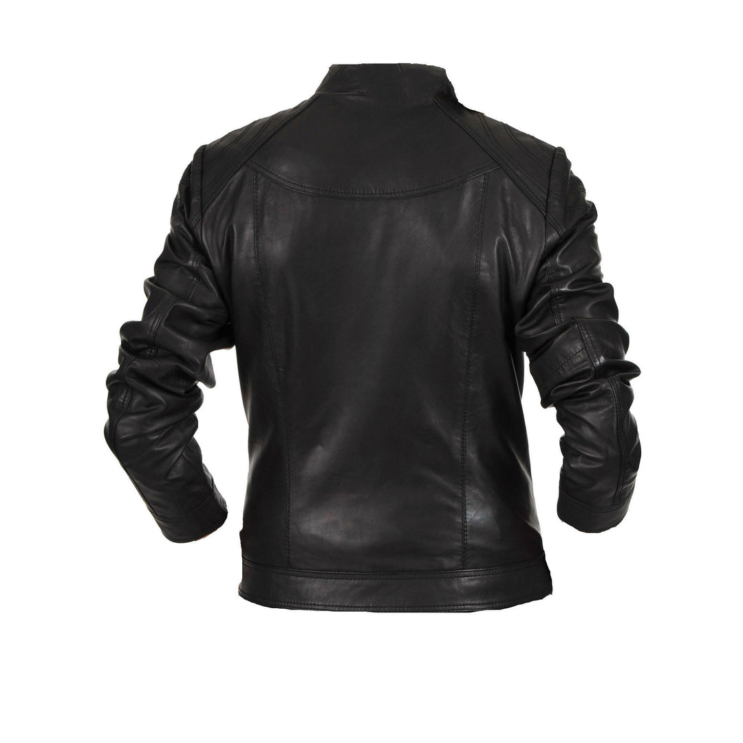 Black Double Breasted Jacket With Straight Collar - Image 2
