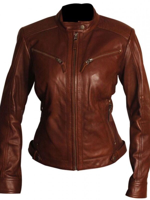 Women's café racer leather jacket