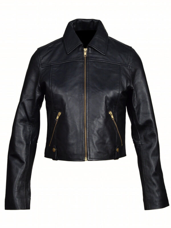 Moesha’s Classic Crop Leather Jacket