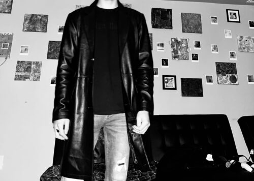 Black leather 3/4 length trench coat photo review