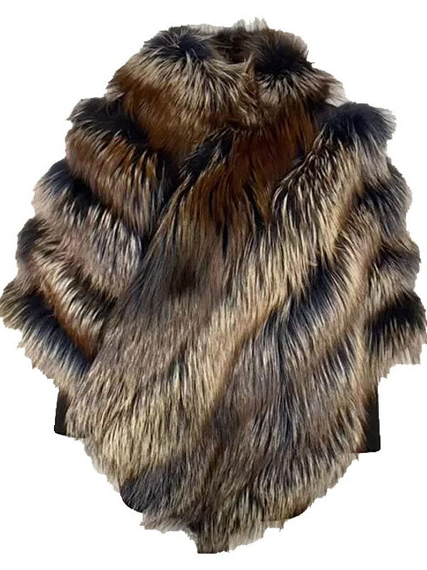 Women's Crystal fox fur cape/poncho