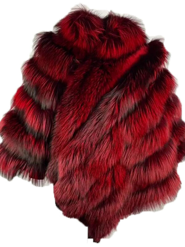 Women's Red Fox Fur Cape/ Poncho