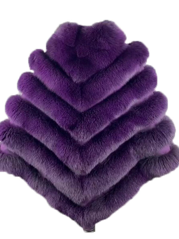 Women's Purple Fox Fur Cape/ Poncho