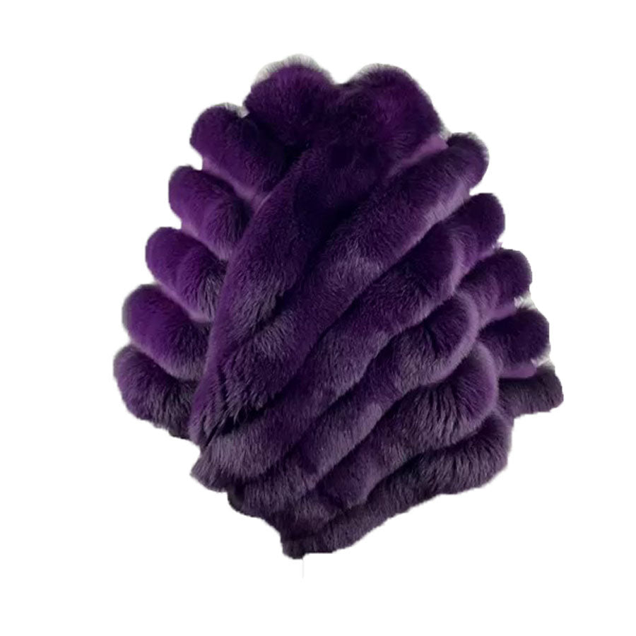 Women's Purple Fox Fur Cape/ Poncho - Image 2