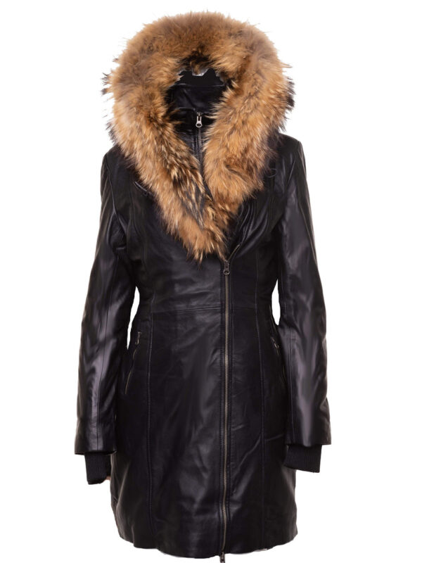 Ulva Fur Trimmed women's parka coat with Real fox fur hoodie