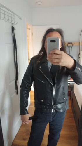 "Perfect" Biker Style Classic Black Premium Heavy Leather Jacket photo review