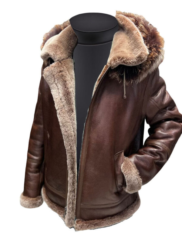 Felix Brown bomber jacket with hoodie