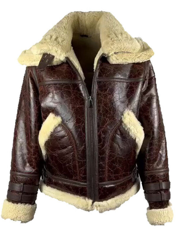 Terry Gretzky Vintage Oxblood bomber jacket with double collar