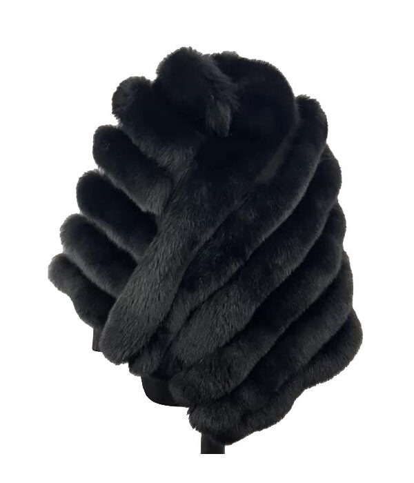 Women's Black Fox Fur Cape/ Poncho