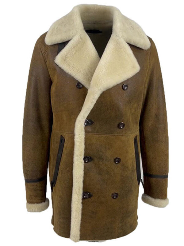 Tyler's Distressed Shearling Trench Coat