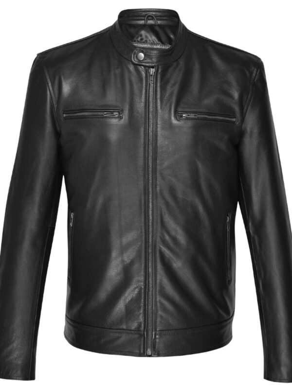 Bandit Black Cafe Racer Heavy Leather Jacket