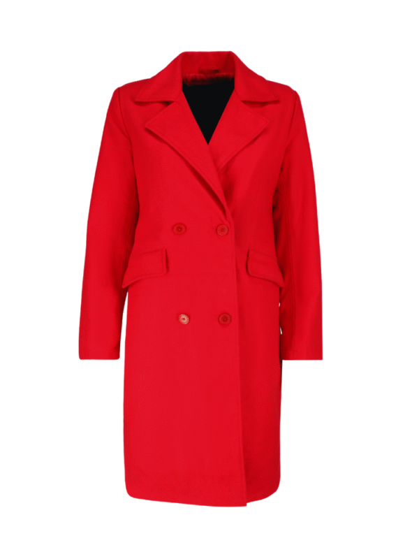 Isla red women's wool overcoat