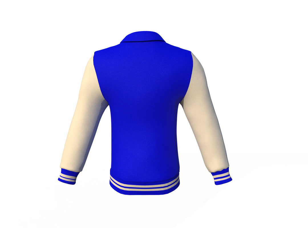 Blue Varsity Letterman Jacket with Cream Sleeves - Image 5