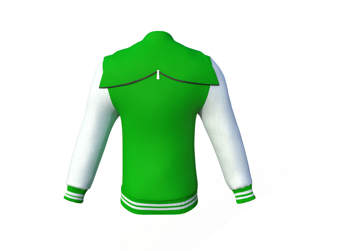 Light Green Varsity Letterman Jacket with White Sleeves - Image 4