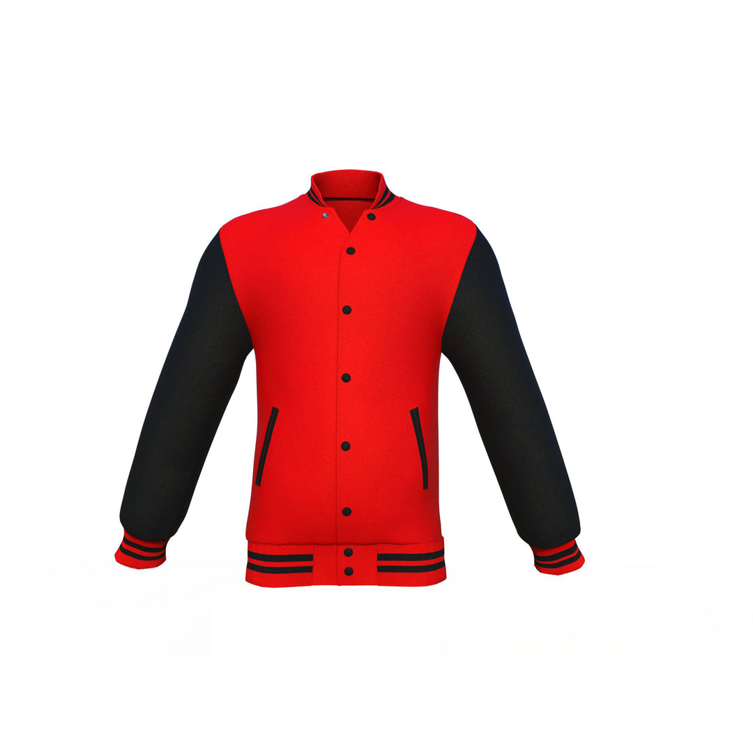 Red Varsity Letterman Jacket with Black Sleeves - Image 14