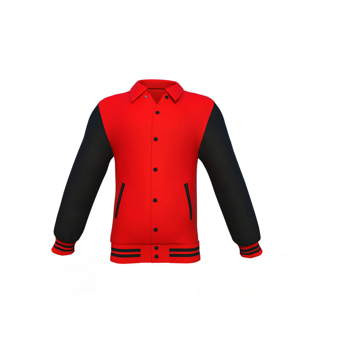 Red Varsity Letterman Jacket with Black Sleeves - Image 13