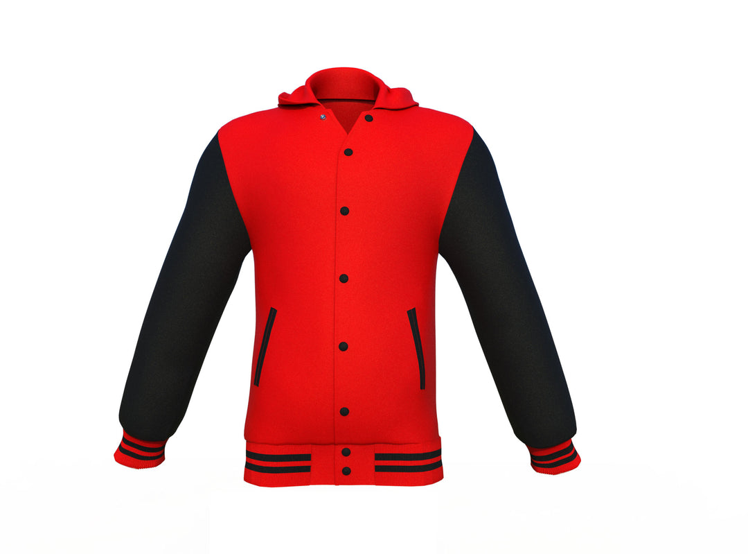 Red Varsity Letterman Jacket with Black Sleeves - Image 7