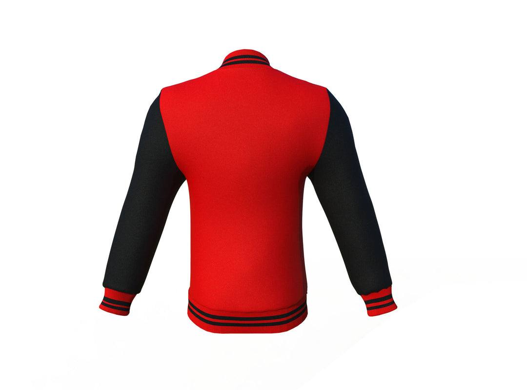 Red Varsity Letterman Jacket with Black Sleeves - Image 6