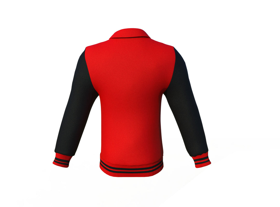 Red Varsity Letterman Jacket with Black Sleeves - Image 5