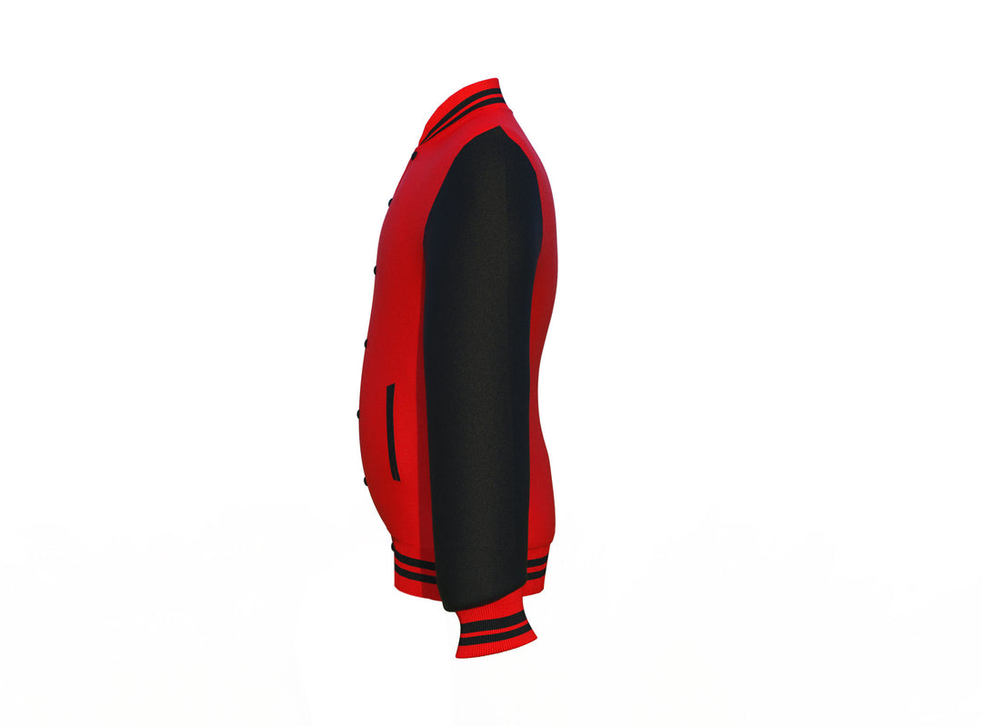 Red Varsity Letterman Jacket with Black Sleeves - Image 12