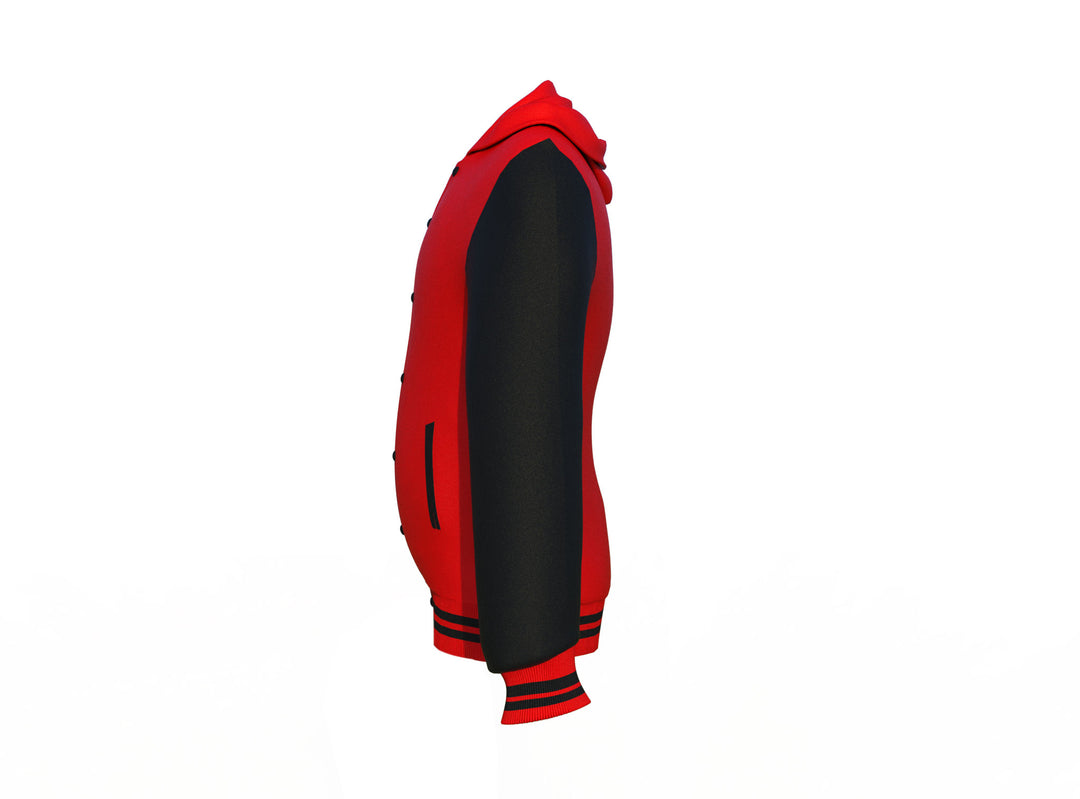 Red Varsity Letterman Jacket with Black Sleeves - Image 9