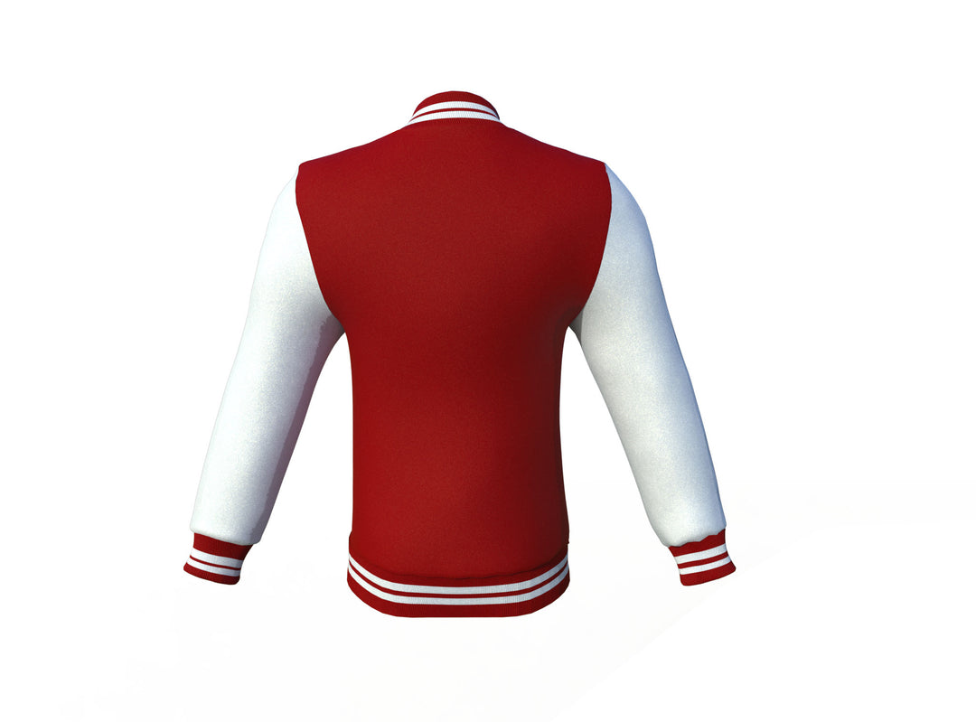 Maroon Varsity Letterman Jacket with White Sleeves - Image 6