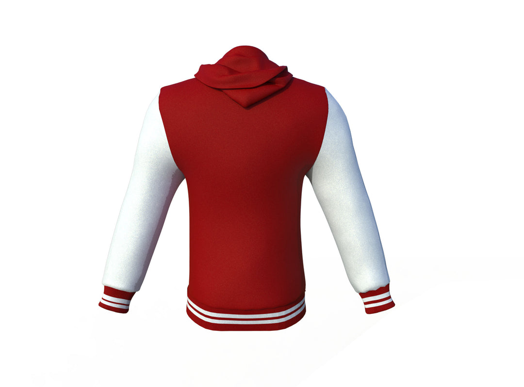 Maroon Varsity Letterman Jacket with White Sleeves - Image 3