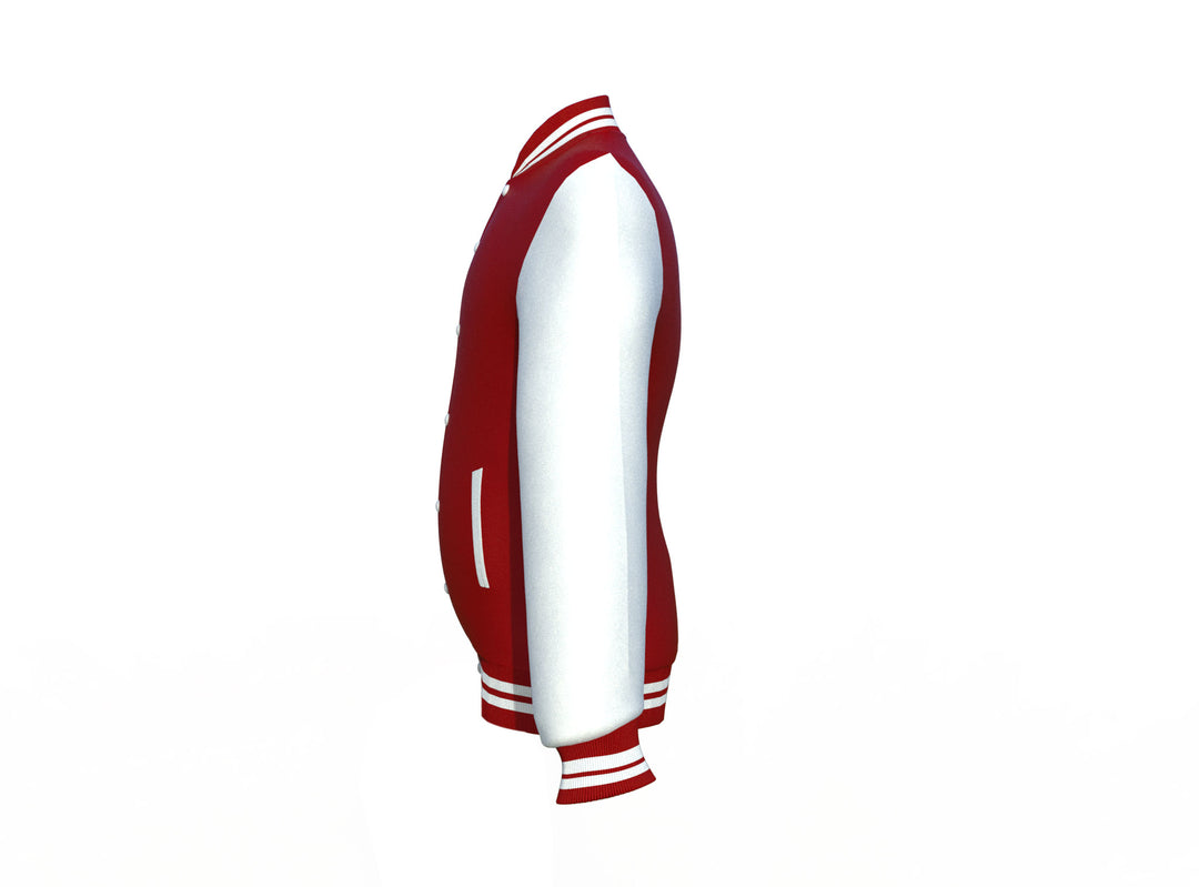 Maroon Varsity Letterman Jacket with White Sleeves - Image 10