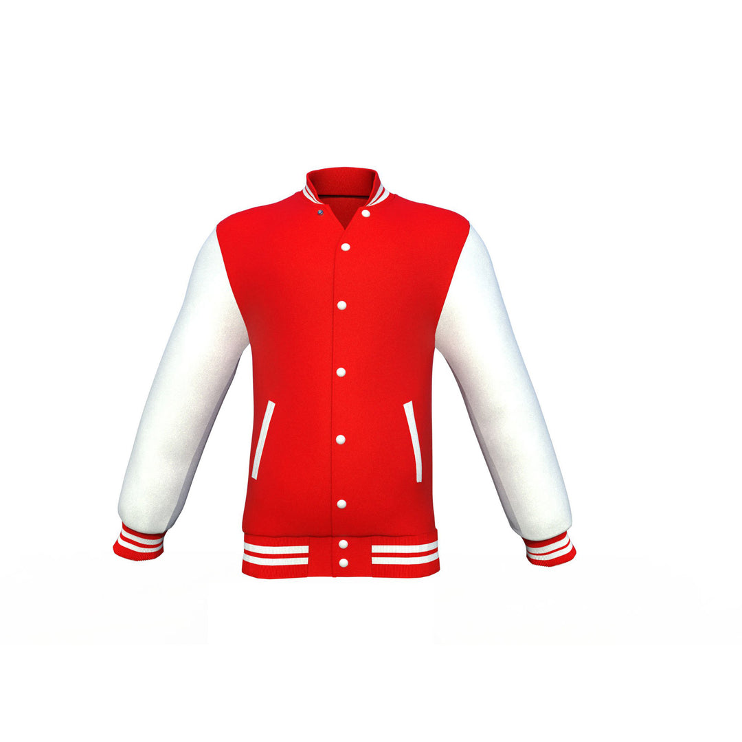 Red Varsity Letterman Jacket with White Sleeves - Image 14
