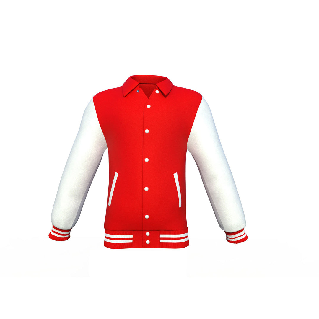 Red Varsity Letterman Jacket with White Sleeves - Image 13