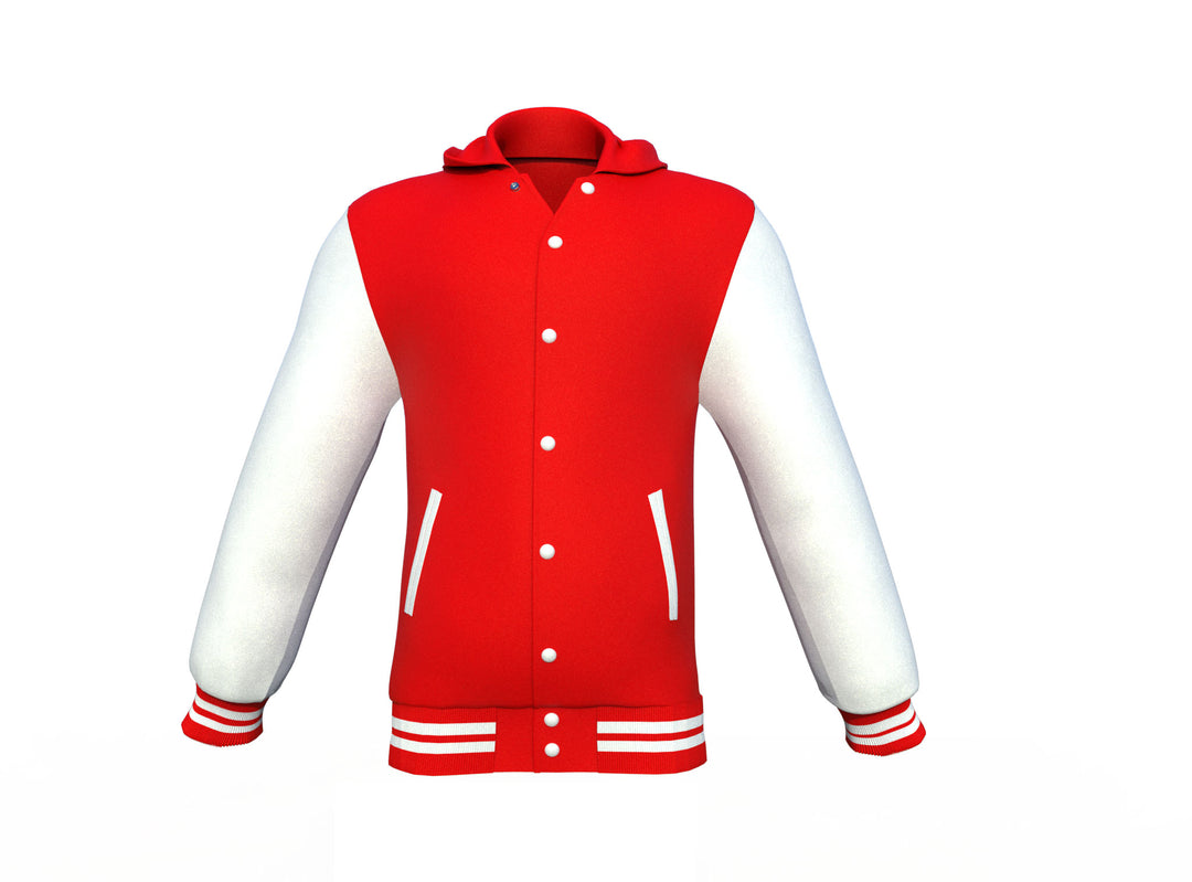 Red Varsity Letterman Jacket with White Sleeves - Image 7