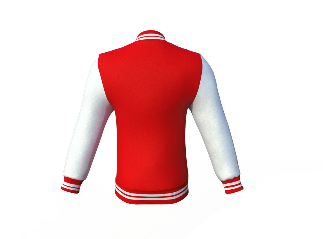 Red Varsity Letterman Jacket with White Sleeves - Image 6