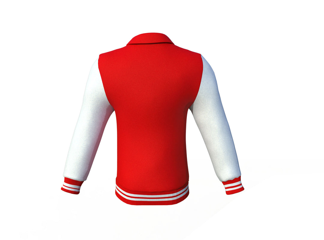 Red Varsity Letterman Jacket with White Sleeves - Image 5