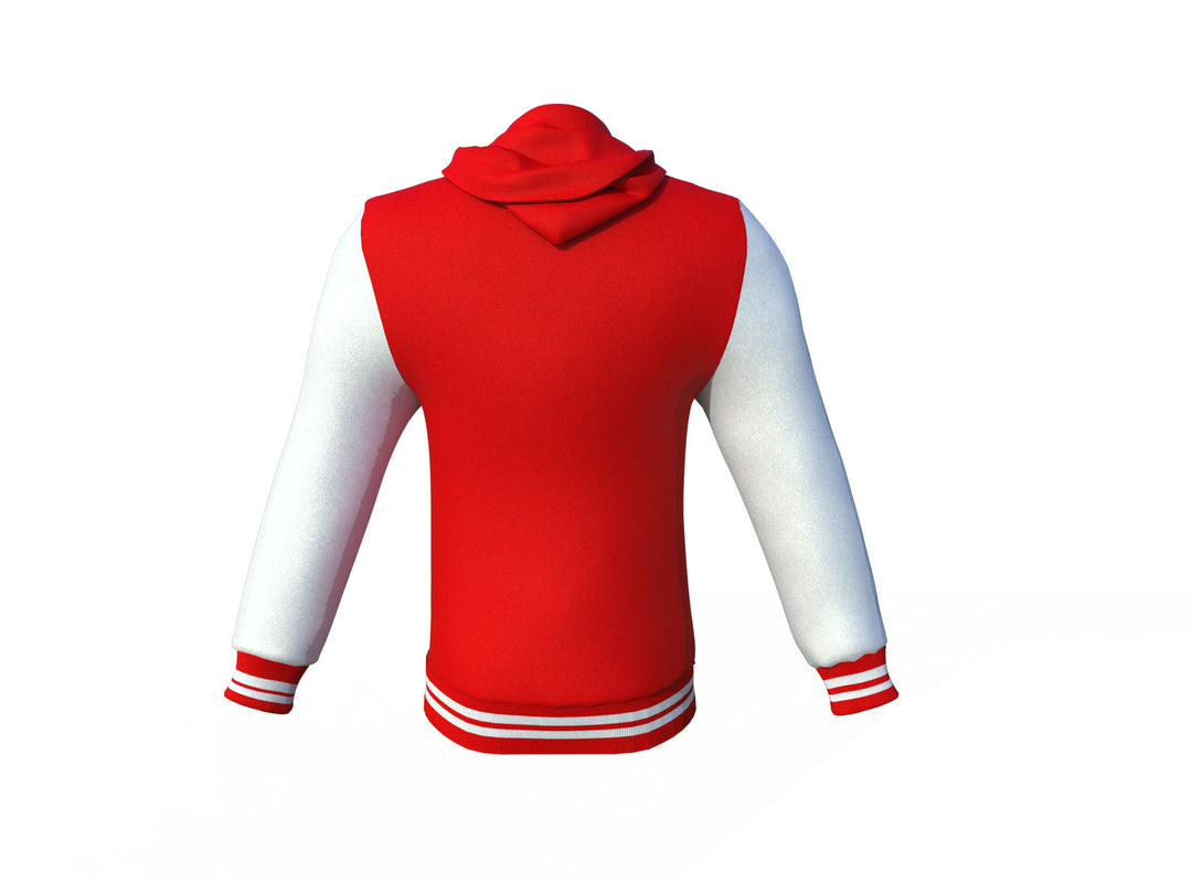 Red Varsity Letterman Jacket with White Sleeves - Image 3