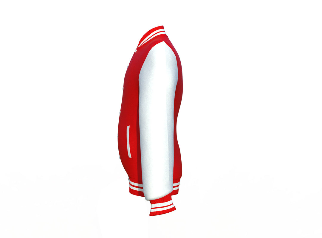 Red Varsity Letterman Jacket with White Sleeves - Image 12