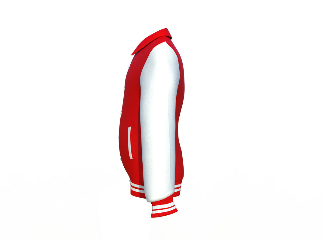 Red Varsity Letterman Jacket with White Sleeves - Image 11