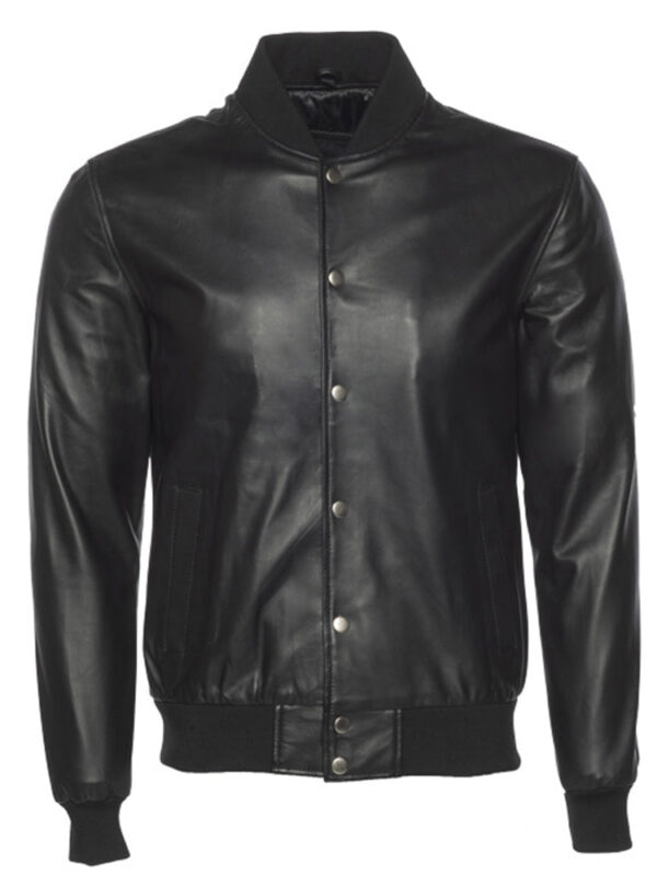 Victor Black Varsity Leather Jacket